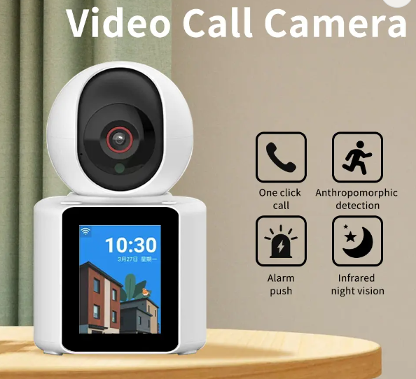 Home camera FHD 1080P WIFI PTZ Camera with 2.8In IP Screen One Click Video Call Camera