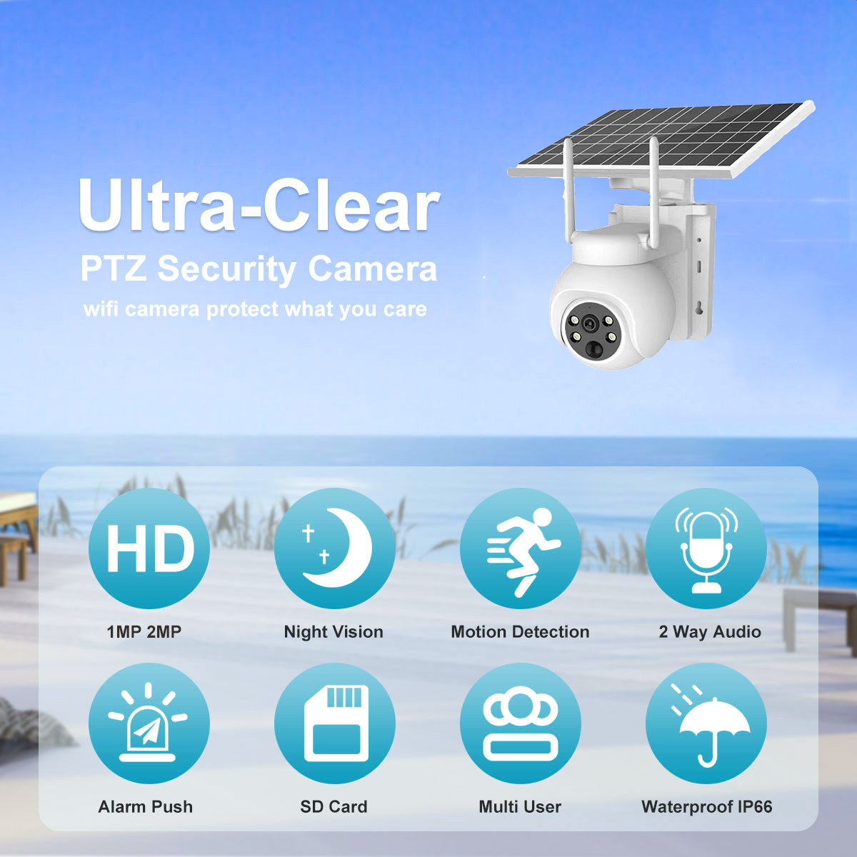 Solar Monitoring 4G Camera Outdoor 360 Degree Ultra-clear Night Vision WIFI Monitoring Moblie Phone Remote Camera 