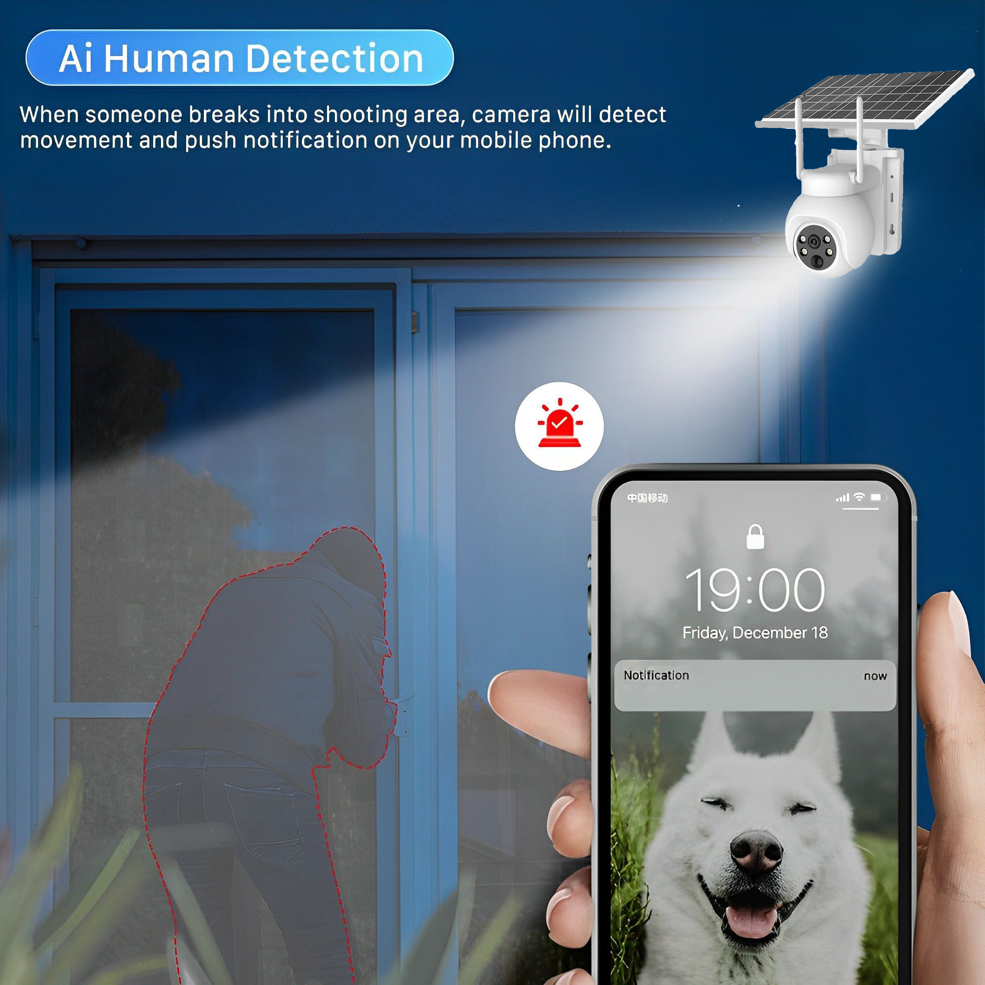 Solar Monitoring 4G Camera Outdoor 360 Degree Ultra-clear Night Vision WIFI Monitoring Moblie Phone Remote Camera 