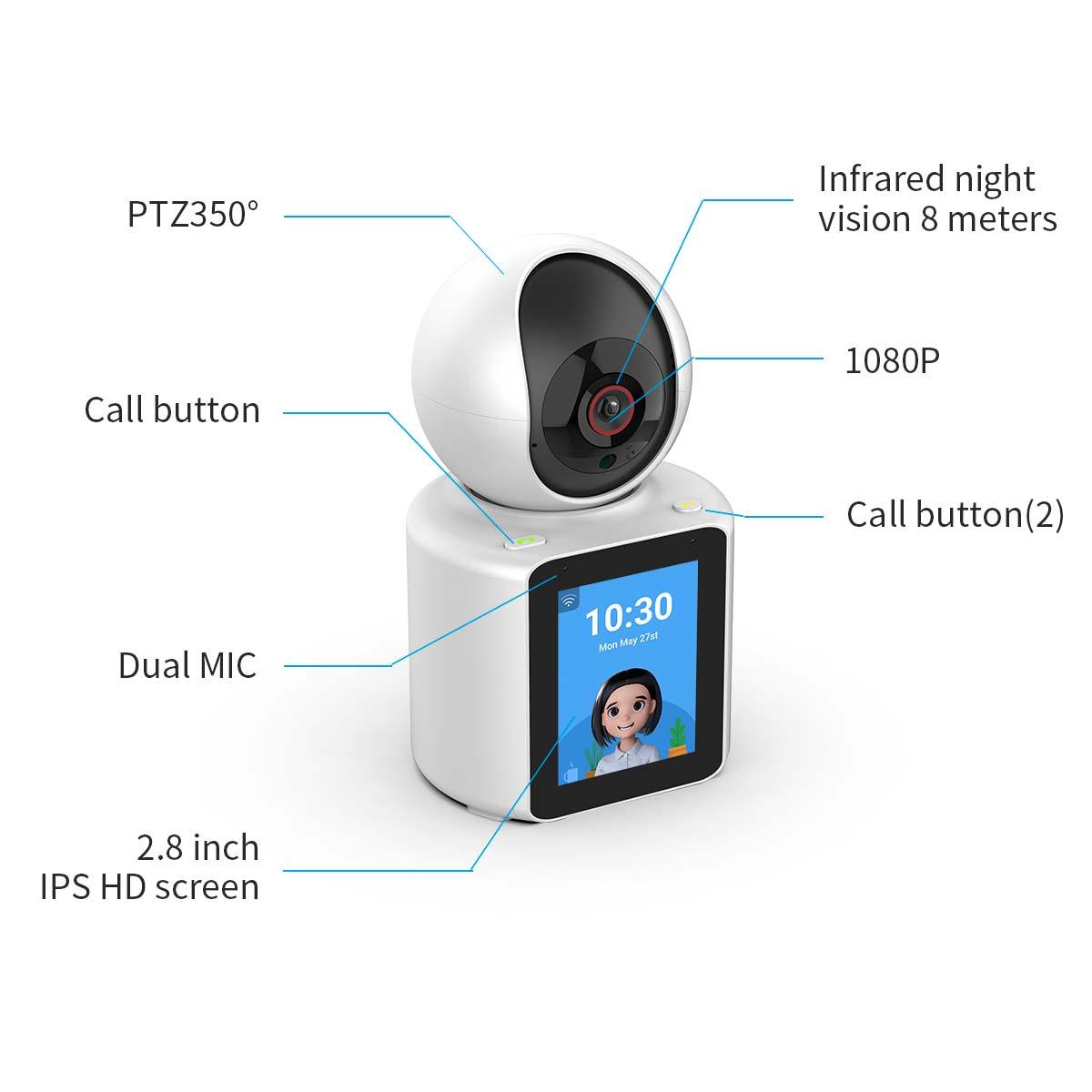 Full Color Two Way Video IP Camera WIFI Intelligent Voice 360 Degree Security Monitoring